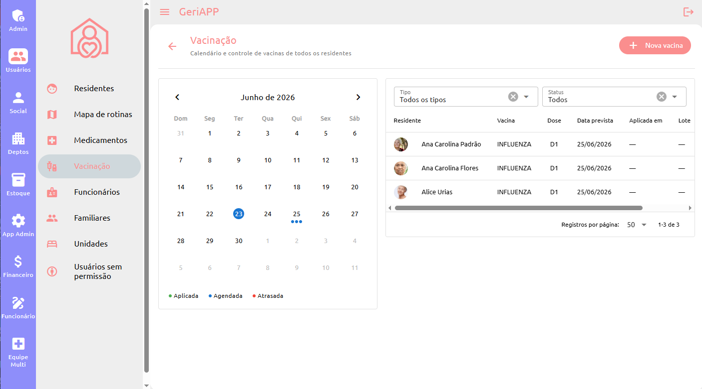 Calendário de vacinas