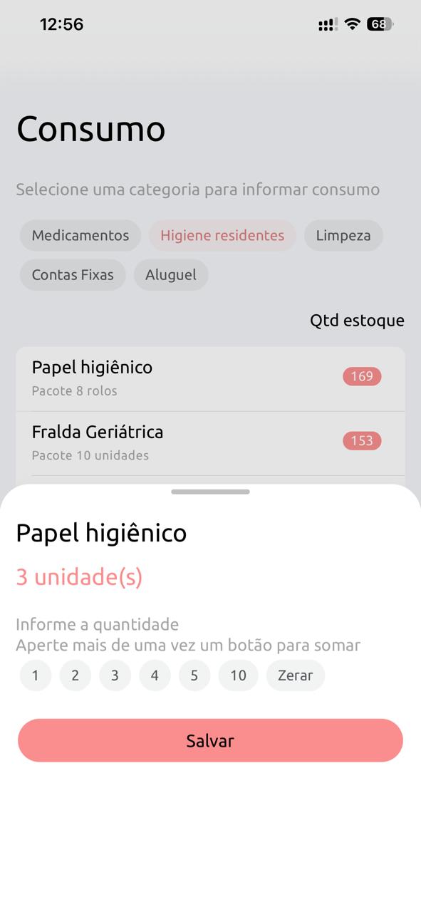 Informar consumo no app